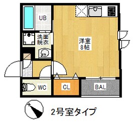 渡辺通駅 徒歩14分 2階の物件間取画像